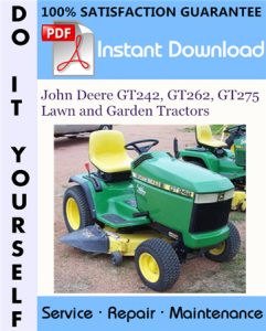 John Deere GT242, GT262, GT275 Lawn and Garden Tractors Technical Manual