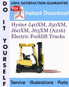 Hyster J40XM, J50XM, J60XM, J65XM (A216) Electric Forklift Trucks Parts Manual