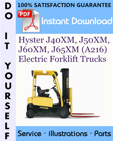 Hyster J40XM, J50XM, J60XM, J65XM (A216) Electric Forklift Trucks Parts Manual