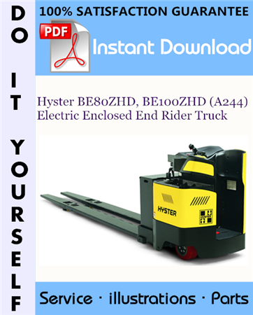 Hyster BE80ZHD, BE100ZHD (A244) Electric Enclosed End Rider Truck Parts Manual