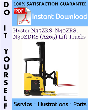 Hyster N35ZRS, N40ZRS, N30ZDRS (A265) Lift Trucks Parts Manual