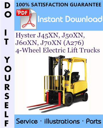 Hyster J45XN, J50XN, J60XN, J70XN (A276) 4-Wheel Electric Lift Trucks Parts Manual