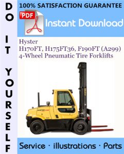 Hyster H170FT, H175FT36, F190FT (A299) 4-Wheel Pneumatic Tire Forklifts Parts Manual