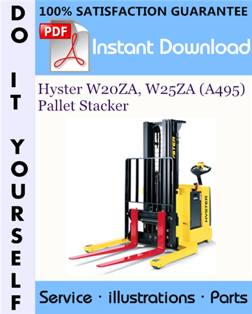 Hyster W20ZA, W25ZA (A495) Pallet Stacker Parts Manual