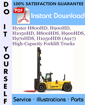 Hyster H800HD, H900HD, H1050HD, H800HDS, H900HDS, H970HDS, H1050HDS (A917) High-Capacity Forklift Trucks Parts Manual