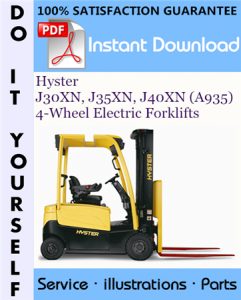 Hyster J30XN, J35XN, J40XN (A935) 4-Wheel Electric Forklifts Parts Manual