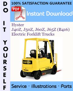 Hyster J40Z, J50Z, J60Z, J65Z (B416) Electric Forklift Trucks Parts Manual