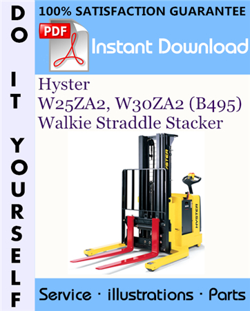 Hyster W25ZA2, W30ZA2 (B495) Walkie Straddle Stacker Parts Manual