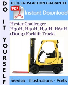 Hyster Challenger H30H, H40H, H50H, H60H (D003) Forklift Trucks Parts Manual