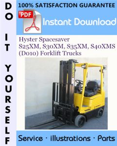 Hyster Spacesaver S25XM, S30XM, S35XM, S40XMS (D010) Forklift Trucks Parts Manual