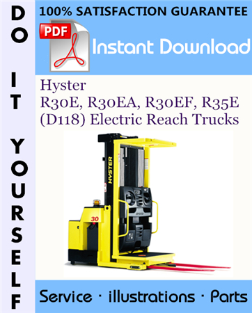 Hyster R30E, R30EA, R30EF, R35E (D118) Electric Reach Trucks Parts Manual