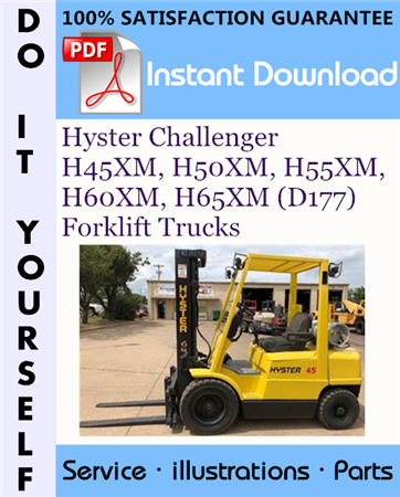 Hyster Challenger H45XM, H50XM, H55XM, H60XM, H65XM (D177) Forklift Trucks Parts Manual