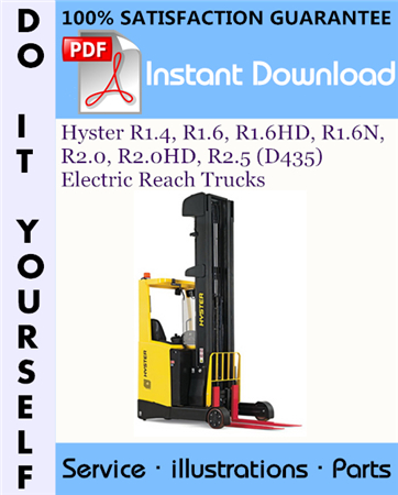 Hyster R1.4, R1.6, R1.6HD, R1.6N, R2.0, R2.0HD, R2.5 (D435) Electric Reach Trucks Parts Manual