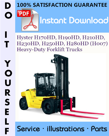 Hyster H170HD, H190HD, H210HD, H230HD, H250HD, H280HD (H007) Heavy-Duty Forklift Trucks Parts Manual