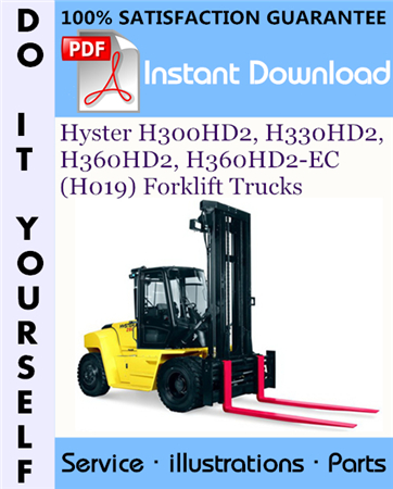 Hyster H300HD2, H330HD2, H360HD2, H360HD2-EC (H019) Forklift Trucks Parts Manual