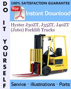 Hyster J30ZT, J35ZT, J40ZT (J160) Forklift Trucks Parts Manual