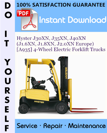 Hyster J30XN, J35XN, J40XN (J1.6XN, J1.8XN, J2.0XN Europe) [A935] 4-Wheel Electric Forklift Trucks