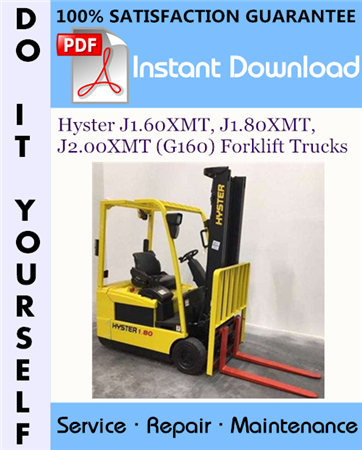 Hyster J1.60XMT, J1.80XMT, J2.00XMT (G160) Forklift Trucks Service Repair Workshop Manual