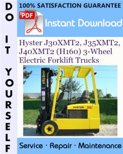 Hyster J30XMT2, J35XMT2, J40XMT2 (H160) 3-Wheel Electric Forklift Trucks