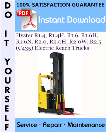 Hyster R1.4, R1.4H, R1.6, R1.6H, R1.6N, R2.0, R2.0H, R2.0W, R2.5 (C435) Electric Reach Trucks