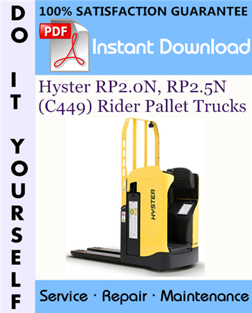 Hyster RP2.0N, RP2.5N (C449) Rider Pallet Trucks Service Repair Workshop Manual