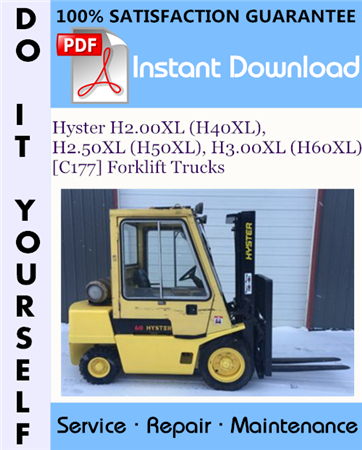 Hyster H2.00XL (H40XL), H2.50XL (H50XL), H3.00XL (H60XL) [C177] Forklift Trucks