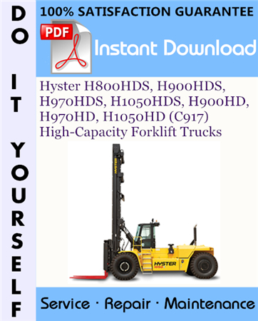 Hyster H800HDS, H900HDS, H970HDS, H1050HDS, H900HD, H970HD, H1050HD (C917) High-Capacity Forklift Trucks