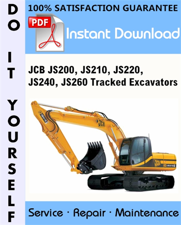 JCB JS200, JS210, JS220, JS240, JS260 Tracked Excavators