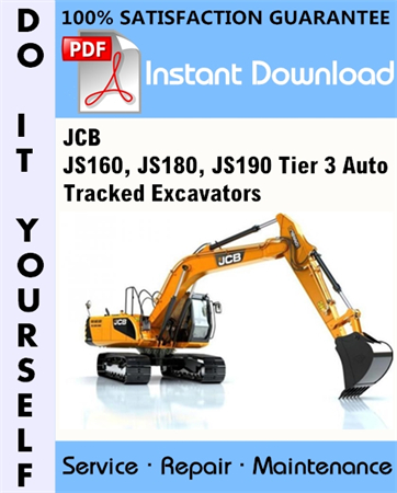 JCB JS160, JS180, JS190 Tier 3 Auto Tracked Excavators