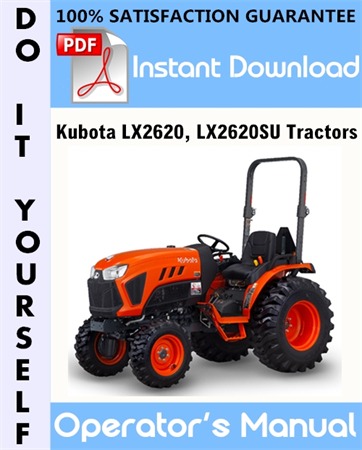 Kubota LX2620, LX2620SU Tractors Operator's Manual