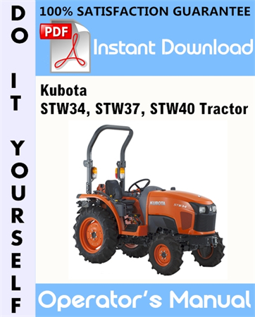 Kubota STW34, STW37, STW40 Tractor Operator's Manual